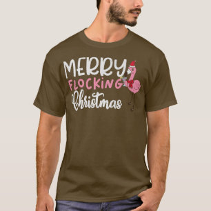 Flamingo Merry Christmas in July, Santa Cap Funny  T-Shirt