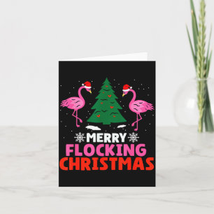 Flamingo Merry Flocking Christmas Funny Xmas Men W Card