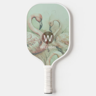 Flamingo Monogram Personalised Pickleball Paddle
