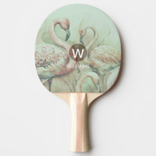 Flamingo Monogram Personalised Ping Pong Paddle