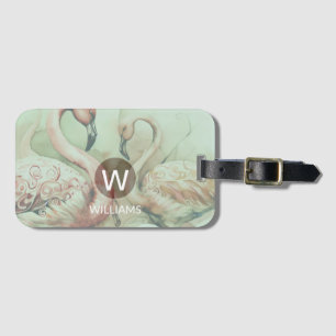 Flamingo Monogram Personalized Luggage Tag