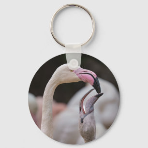 Flamingo Mother And Baby Key Ring