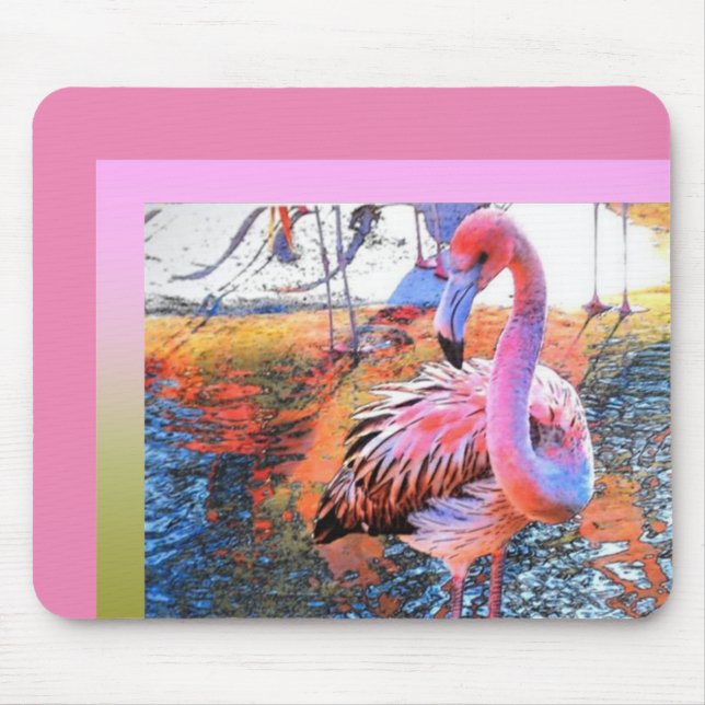 Flamingo Mouse Pad-Pink Mouse Pad (Front)
