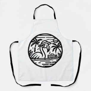 Flamingo Music Paradise - Vibrant Tropical Art Apron