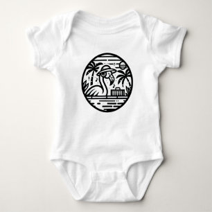 Flamingo Music Paradise - Vibrant Tropical Art Baby Bodysuit
