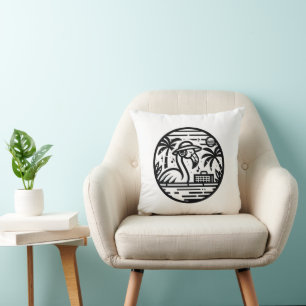Flamingo Music Paradise - Vibrant Tropical Art Cushion