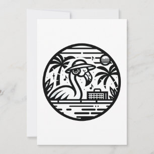 Flamingo Music Paradise - Vibrant Tropical Art Holiday Card