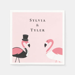 Flamingo Name Wedding Napkin