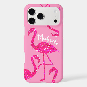 Flamingo neon pink sparkles Personalise your name