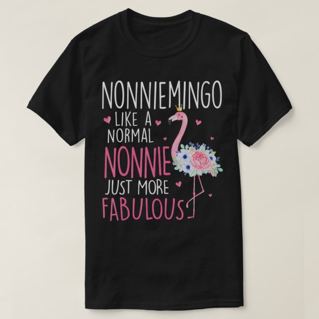 Flamingo Nonniemingo like a normal Nonnie Floral M T-Shirt (Design Front)