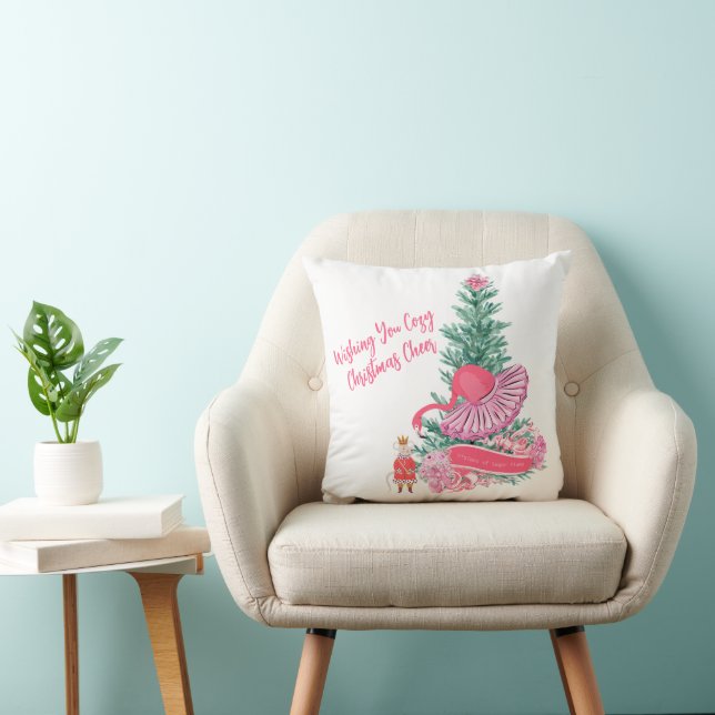Flamingo Nutcracker Ballet Custom Christmas Wish Cushion (Chair)