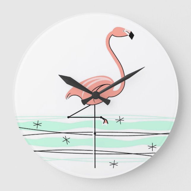 Flamingo Ocean clock round (Front)