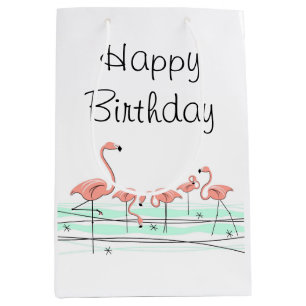Flamingo Ocean Group Happy Birthday medium Gift Bag