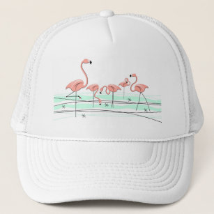 Flamingo Ocean group trucker hat