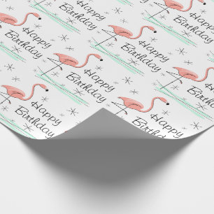 Flamingo Ocean 'Happy Birthday' Wrapping Paper