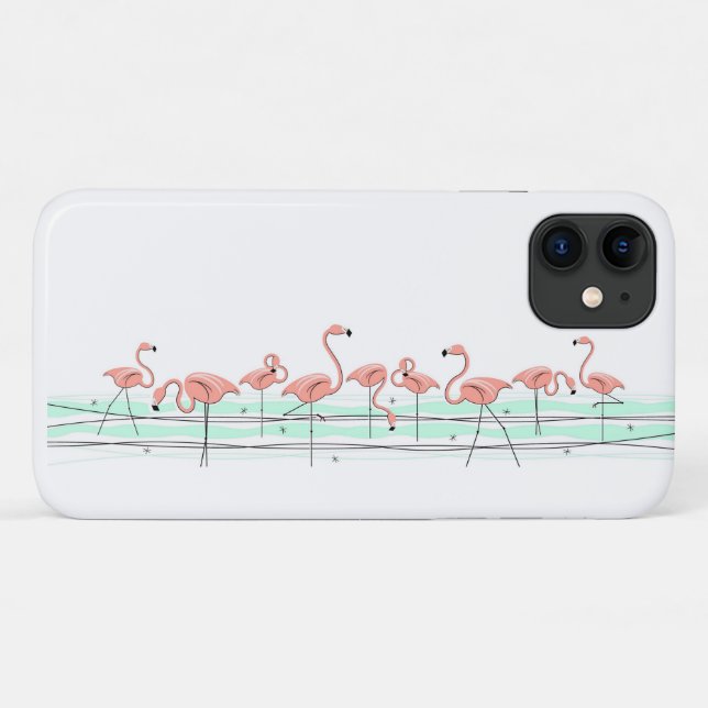 Flamingo Ocean Line iPhone case (Back (Horizontal))