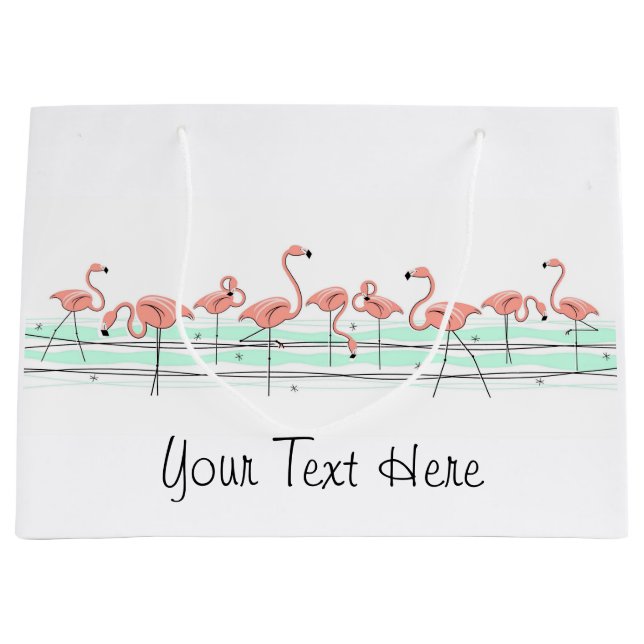 Flamingo Ocean Line large Gift Bag (Front)