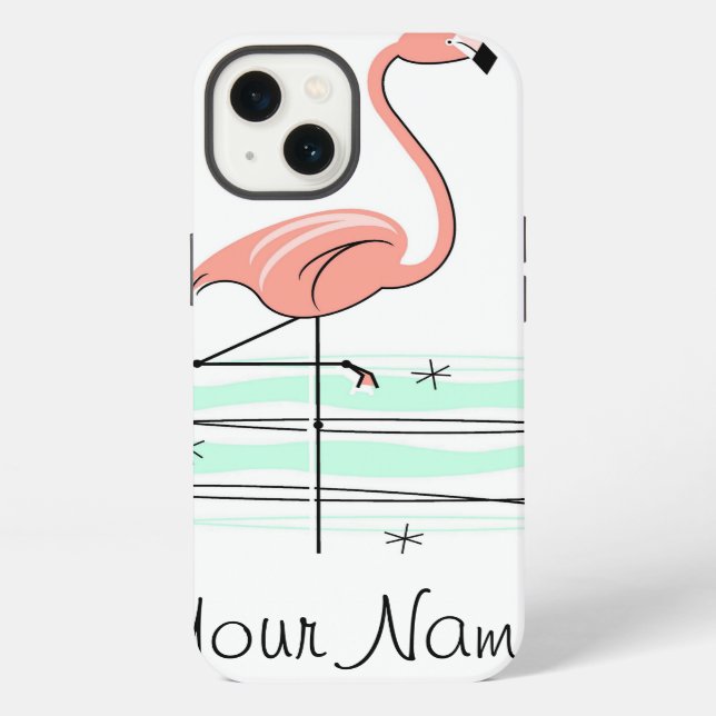Flamingo Ocean 'Name' iPad Mini case (Back)