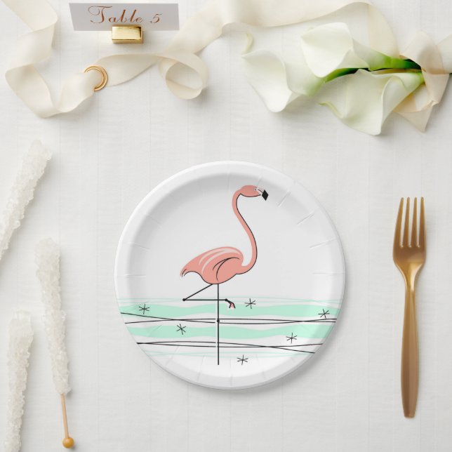 Flamingo Ocean paper plate (Wedding)