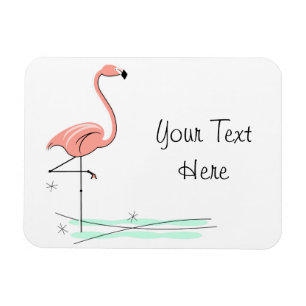 Flamingo Ocean Side Text flexible Magnet
