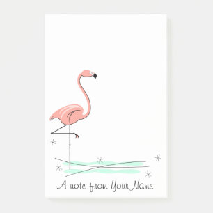 Flamingo Ocean "Text" vertical Post-it Notes
