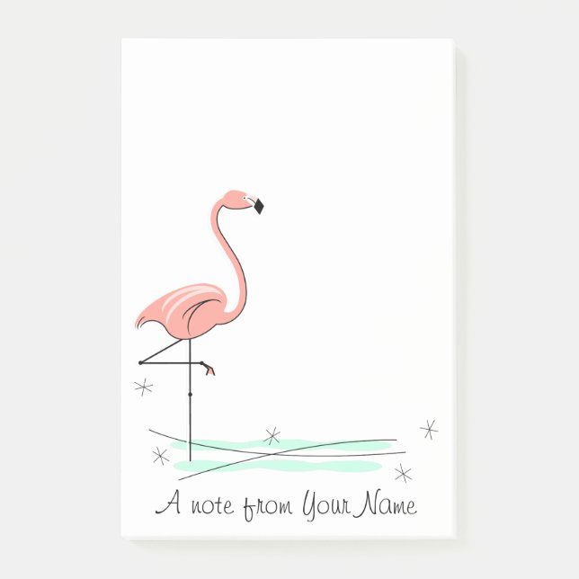 Flamingo Ocean "Text" vertical Post-it Notes (Front)