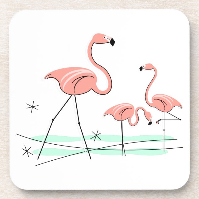 Flamingo Ocean Trio 2 coasters plastic (Front)