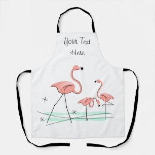 Flamingo Ocean Trio 2 Text apron