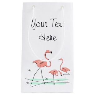 Flamingo Ocean Trio 2 Text gift bag small
