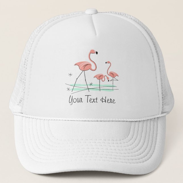 Flamingo Ocean Trio 2 'Text' group trucker hat (Front)