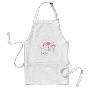 Flamingo Ocean Trio 3 Text apron