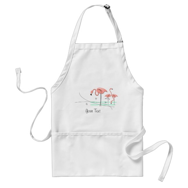Flamingo Ocean Trio 3 Text apron (Front)