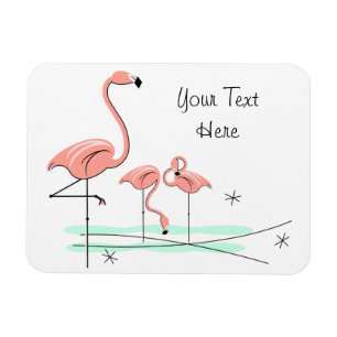 Flamingo Ocean Trio 4 Text magnet flexible