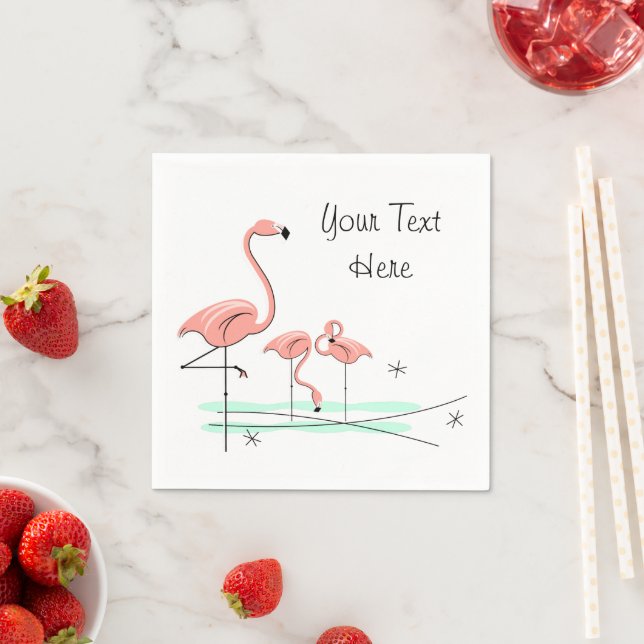 Flamingo Ocean Trio 4 Text paper napkins (Insitu)