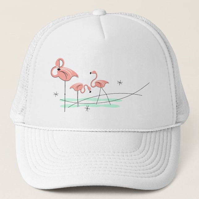 Flamingo Ocean Trio trucker hat (Front)