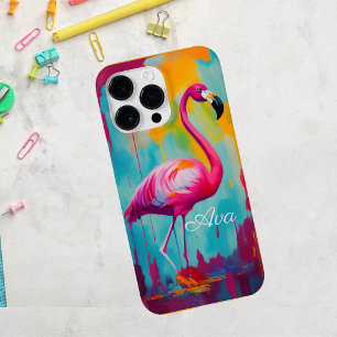Flamingo Oil Painting Artwork Personalized Case-Mate iPhone 14 Pro Max Case