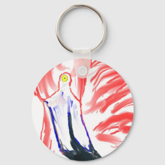 Flamingo Oil Painting Pink Flamingoe drawing Key Ring