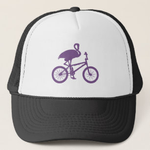Flamingo on Bicycle Silhouette Trucker Hat