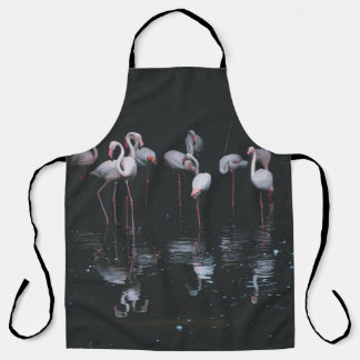 FLAMINGO ON DARK BACKGROUND APRON