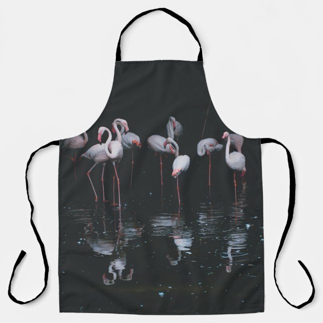 FLAMINGO ON DARK BACKGROUND APRON (Front)