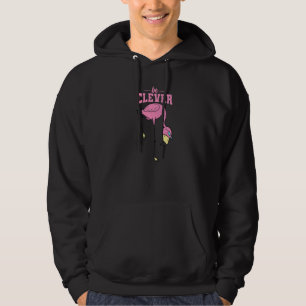 Flamingo on one Leg with Glasses be Clever Hoodie