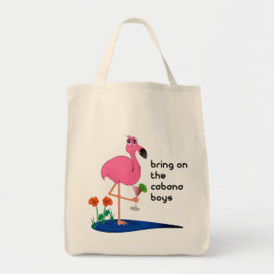 Flamingo on Vacation Tote or beach bag