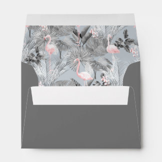 Flamingo Orchid Tropical Pattern Grey ID868 Envelope