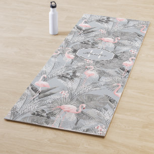 Flamingo Orchid Tropical Pattern Grey ID868 Yoga Mat