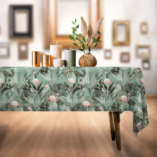 Flamingo Orchid Tropical Pattern Sage ID868 Tablecloth