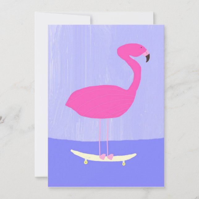 flamingo painting art invitation (Front)