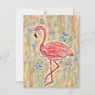 Flamingo Painting Greeting Card Personalise it