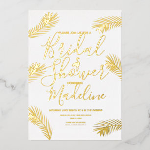 Flamingo Palm  Bridal Shower Foil Pressed 