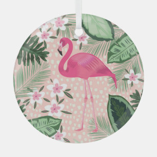 Flamingo, palm trees, kitchen design glass tree decoration