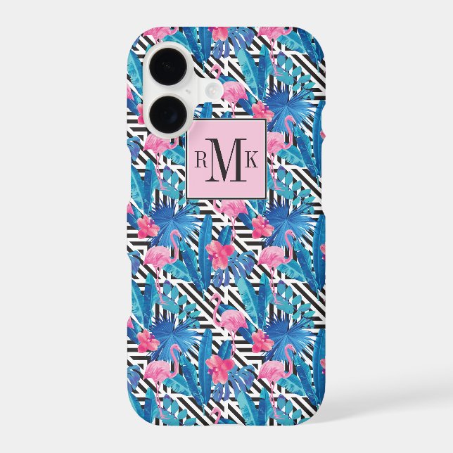 Flamingo & Palms on Geometric Pattern (Back)